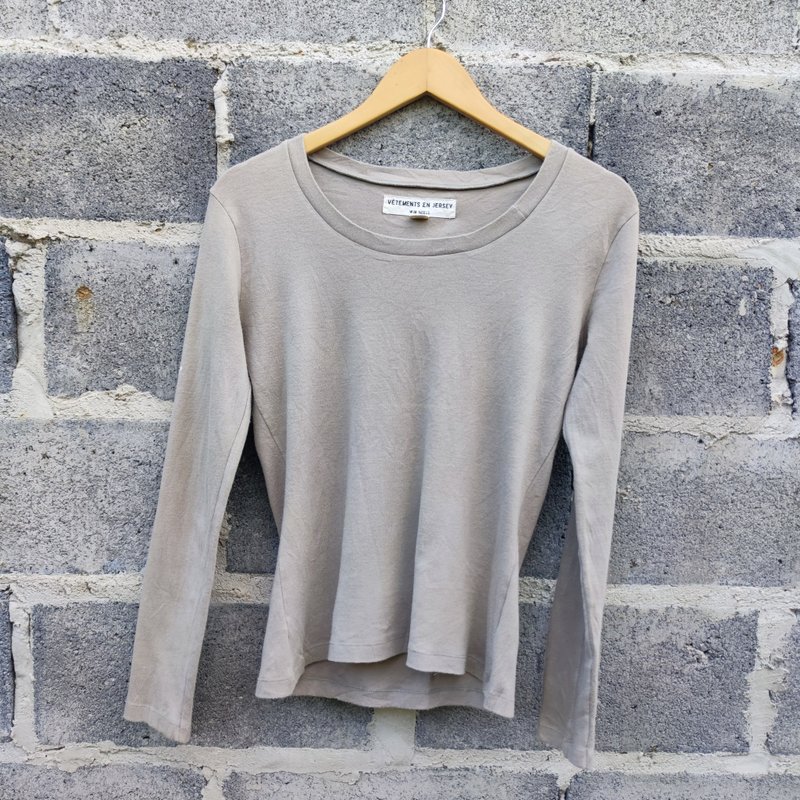 Wim Neels Vetements En jersey Long Sleeve T - Shirt - 女 T 恤 - 棉．麻 卡其色