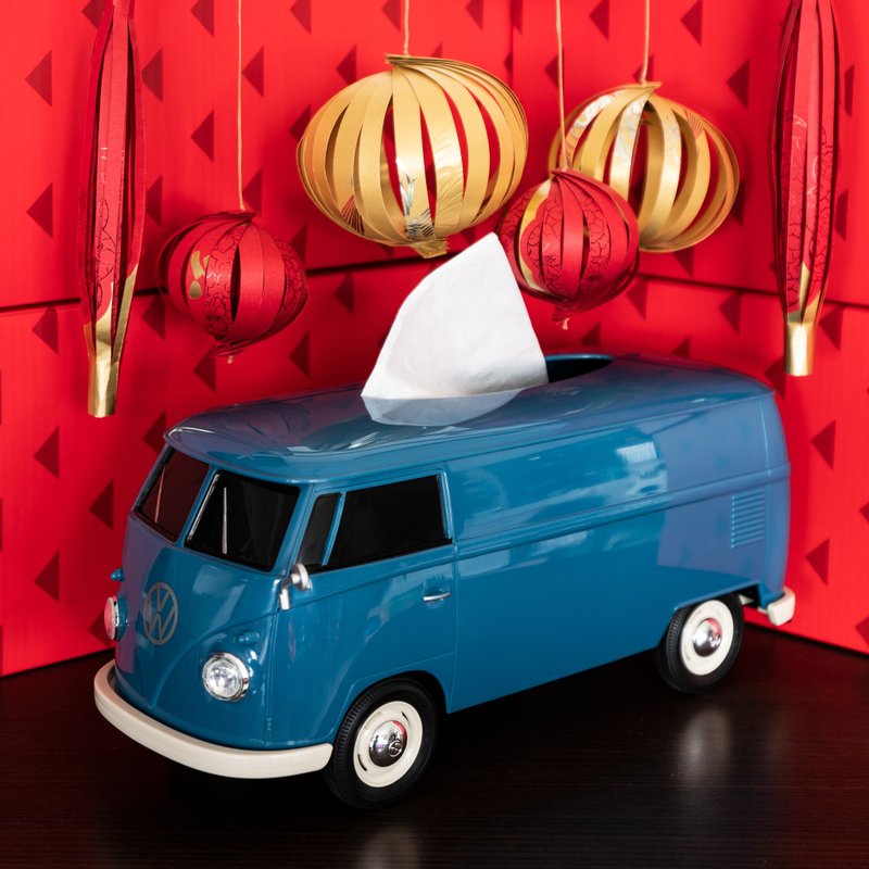 【賀年禮物】典雅復古1:16VW T1車型收納盒藍色經典版 - 居家收納/收納盒/儲物盒 - 塑膠 藍色