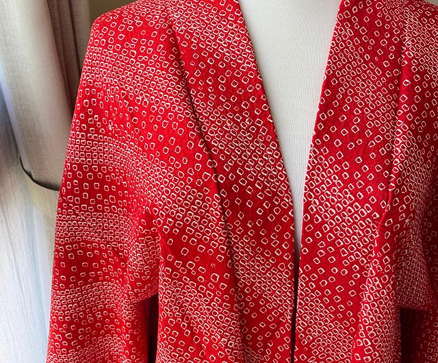 Total twist dyed red twill vintage haori - Shop hidden-myprivate