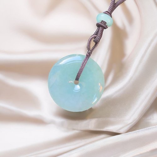 瓔珞珠寶盒 E.L.Jewelry Box 冰綠翡翠平安扣編織項鍊 | 天然緬甸玉翡翠A貨