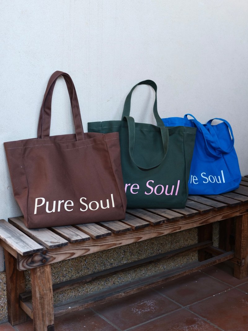 Pure Soul Heavyweight Reversible Canvas Bag Large Capacity Shoulder Tote - กระเป๋าแมสเซนเจอร์ - ผ้าฝ้าย/ผ้าลินิน หลากหลายสี