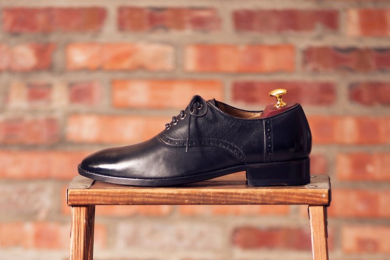 Saddle Oxford shoes Saddle shoes classic black gentleman shoes wedding shoes leather shoes men - Men's Oxford Shoes - Genuine Leather Black