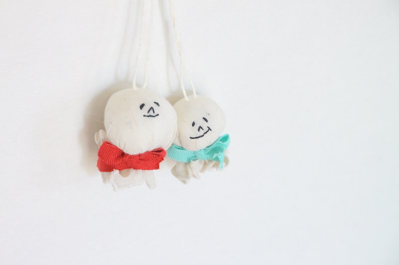 Lucky Terriba mother and child-headed child - Charms - Cotton & Hemp White