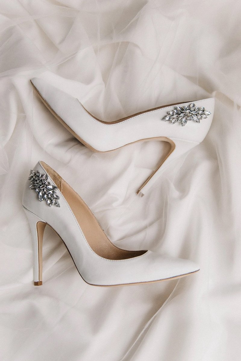 White wedding shoes white wedding heels bridal white shoes - High Heels - Other Materials White