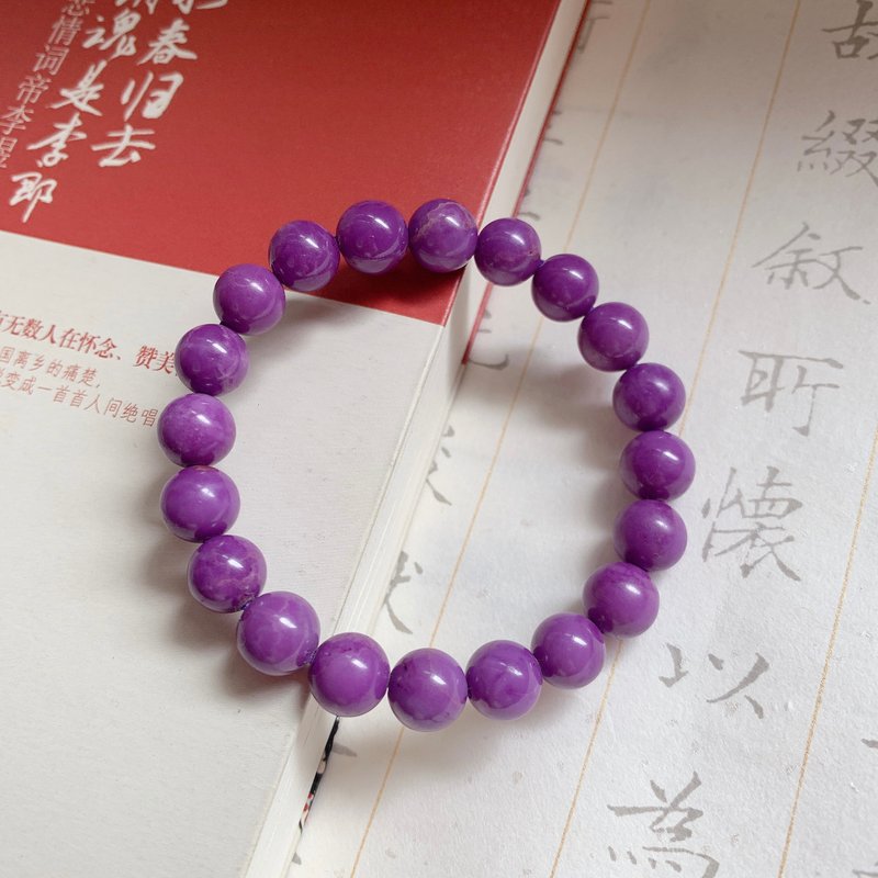 慈悲不語。天然紫云母手鏈 生意緣助人緣智慧 富貴禮物助事業手串 - 手鍊/手環 - 半寶石 紫色