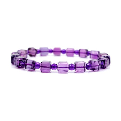 正佳珠寶 Gemsrich Jewelry 【正佳珠寶】紫水晶 冰種方塊紫水晶 紫水晶手珠 日本彈力繩