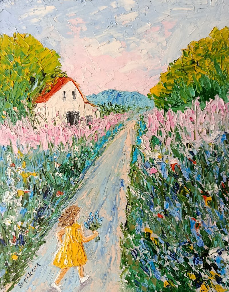 Homeward Original oil painting - 壁貼/牆壁裝飾 - 其他材質 