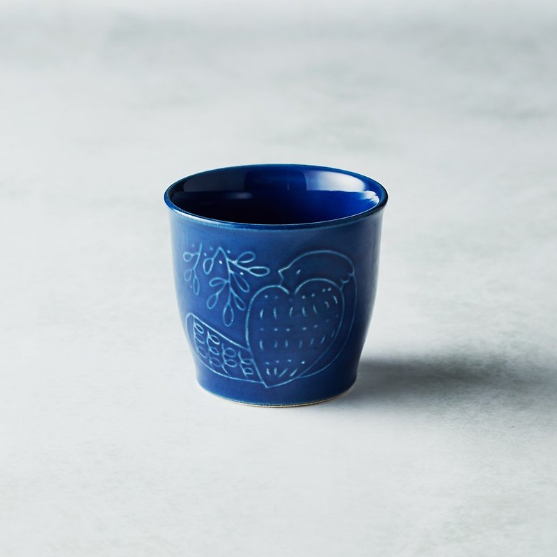 石丸波佐見焼-森の陶器杯の歌-アズールブルー - グラス・コップ - 陶器 ブルー