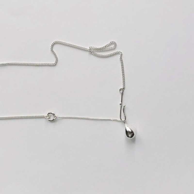 Flowing drop necklace - Necklaces - Sterling Silver Silver