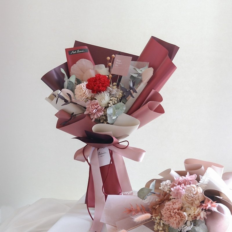 【Meet Eternity】Speak out your love with Mother’s Day eternal carnation bouquets, a total of 2 styles - ช่อดอกไม้แห้ง - พืช/ดอกไม้ 