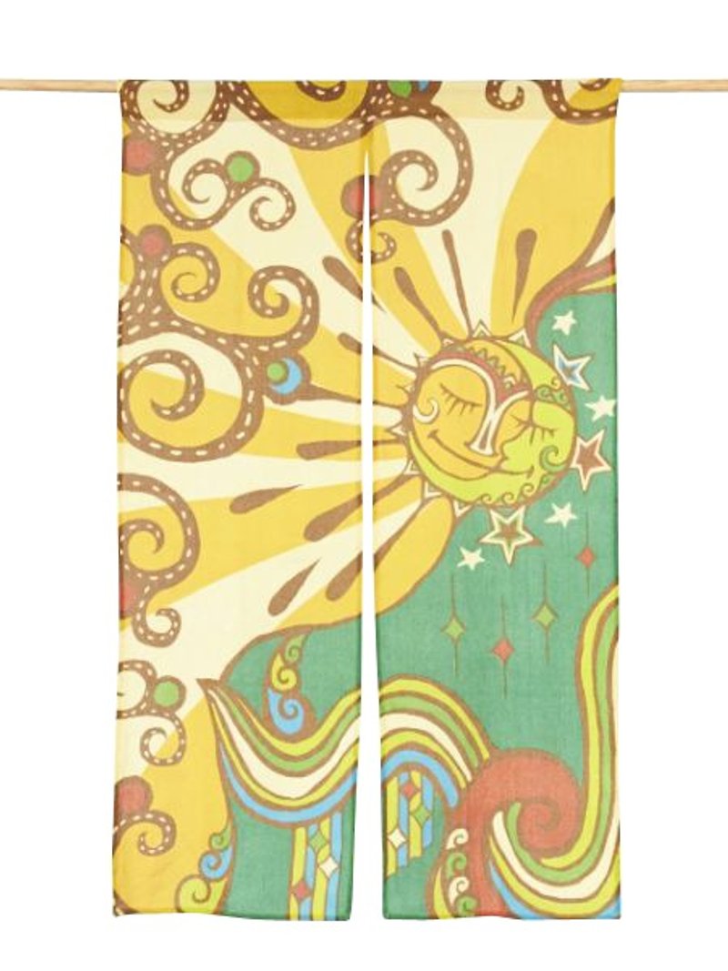 Pre-order sun and moon curtains (three colors) ISAP5376 - Doorway Curtains & Door Signs - Cotton & Hemp Multicolor