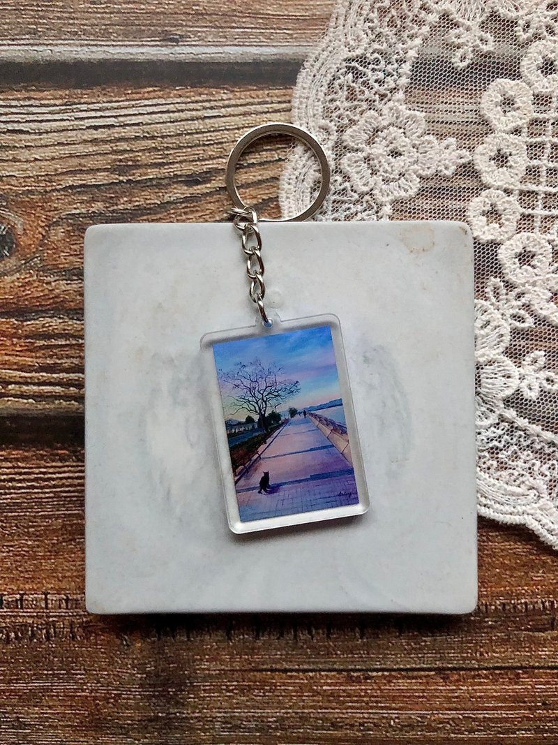 Hong Kong Scenic Keychain-On My Way (Ma On Shan Promenade) - ที่ห้อยกุญแจ - อะคริลิค หลากหลายสี