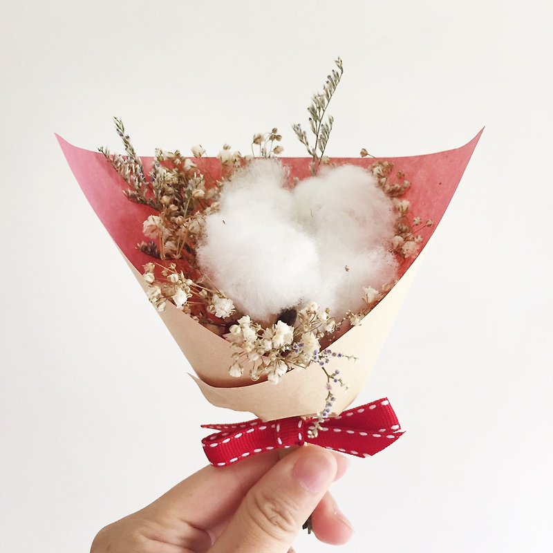 小さな小さなは、結婚式のブーケ結婚式の綿の赤いリボンカスミソウ乾燥させました - 観葉植物 - 紙 ピンク