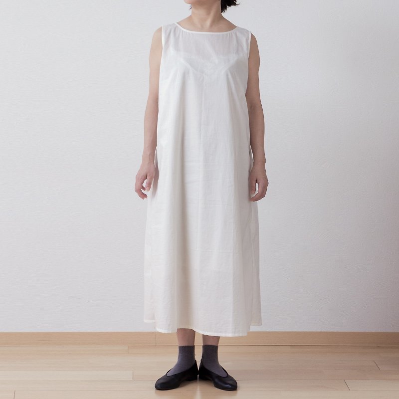 Inner dress perfect for layered coordination / off-white - One Piece Dresses - Cotton & Hemp White