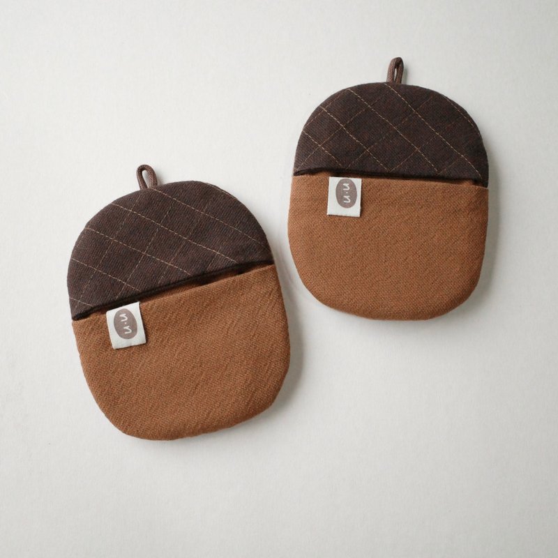 Acorn insulation gloves (one) - Coasters - Cotton & Hemp Brown