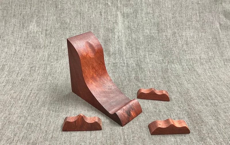 Amboyna Burl Pen Stand/Phone Stand (Second quality) - Pen & Pencil Holders - Wood Red