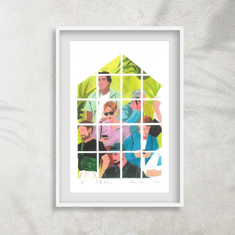 【窗外2】複印畫|Art print - 海報/掛畫/掛布 - 紙 白色