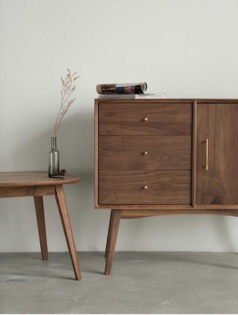 Laoshan Studio Walnut Cherry Solid Wood Dining Table Side Cabinet Small Storage