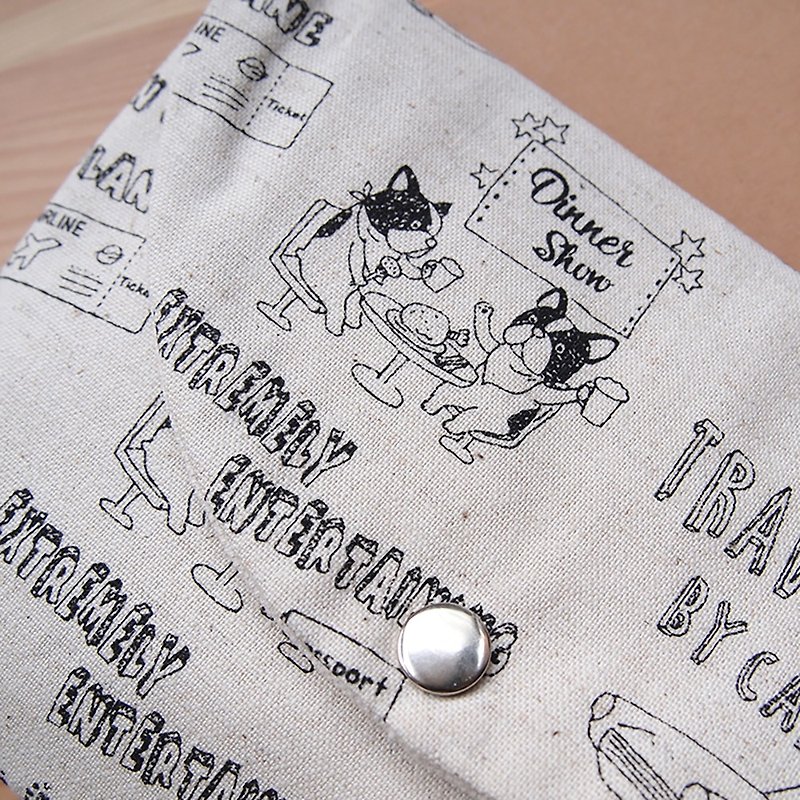 [Thirty-five confidants] French bulldog storage in cosmetic bag and sundries bag - กระเป๋าเครื่องสำอาง - ผ้าฝ้าย/ผ้าลินิน 