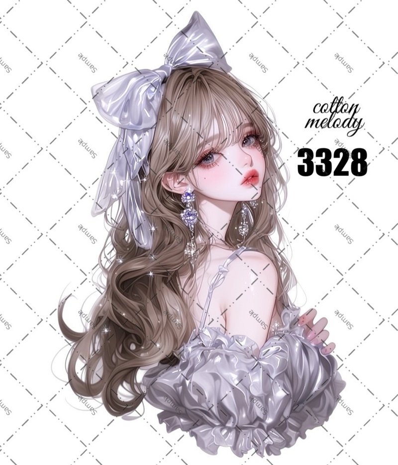 original sticker no.3328 人物ステッカー オリジナルステッカー オリジナル人物ステッカー 装飾ステッカー cotton melody - 貼紙 - 紙 