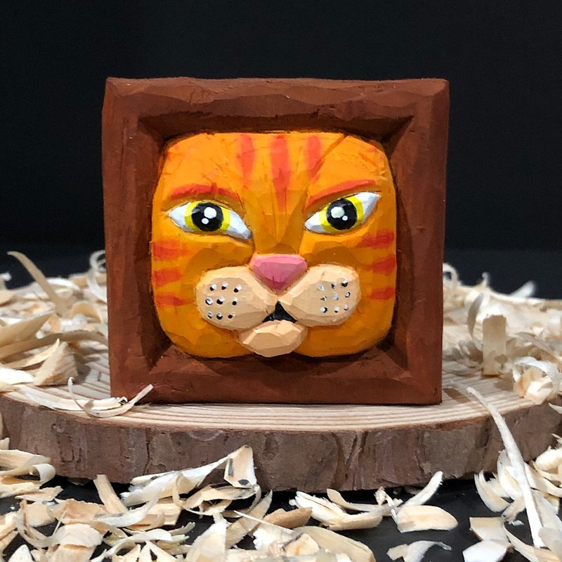 Orange Cat - Items for Display - Wood Multicolor
