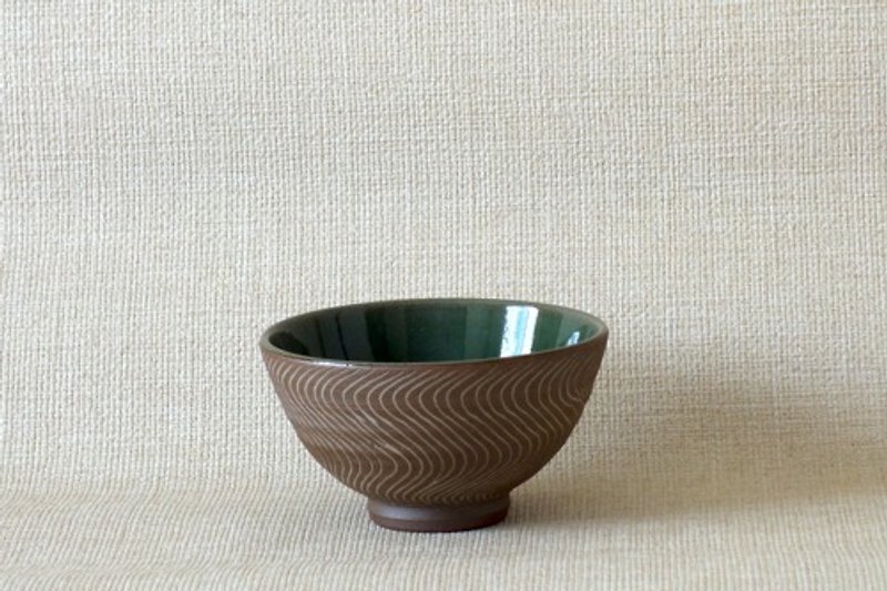 象嵌青磁釉碗 - 碗 - 陶 綠色