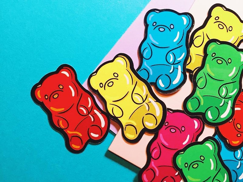 Gummy Bear Side-Combination / Sticker - สติกเกอร์ - วัสดุกันนำ้ หลากหลายสี