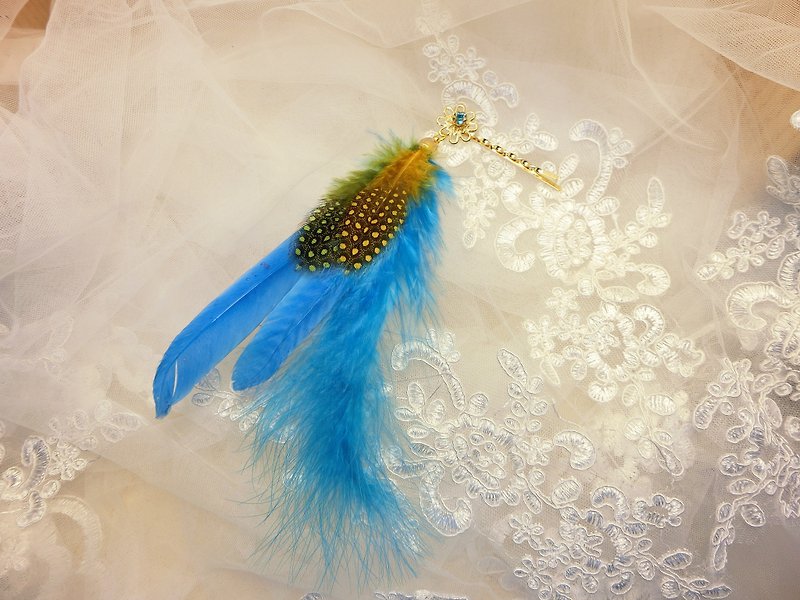 羽毛芭蕾寶石一字夾-C0013-5 - 髮飾 - 其他材質 多色