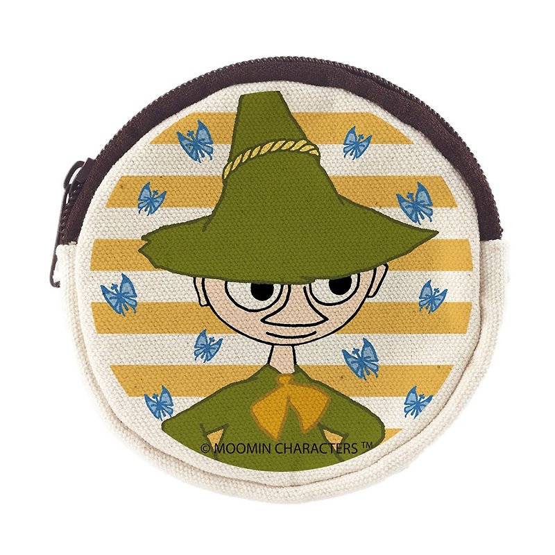 Moomin Authorization-Coin Purse, AE06 - กระเป๋าใส่เหรียญ - ผ้าฝ้าย/ผ้าลินิน สีเขียว