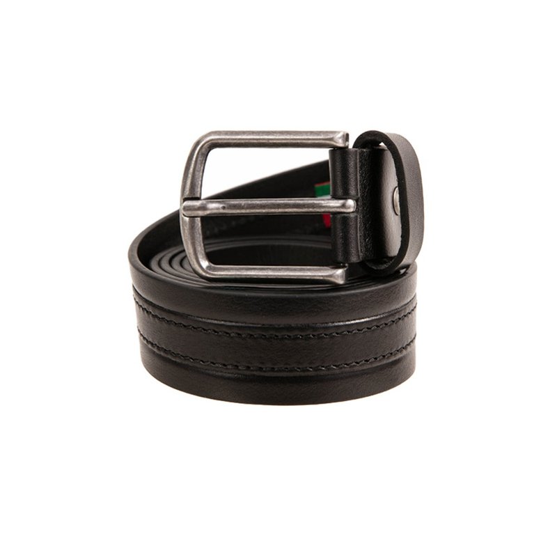 CUMAR VOLANATO PIN BUCKLE - Belts - Genuine Leather Black