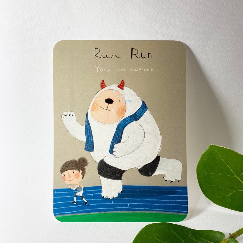 萬用卡/鼓勵卡/祝賀卡/ you are awesome! / RUN / Dolly x 大寬 - 卡片/明信片 - 紙 藍色