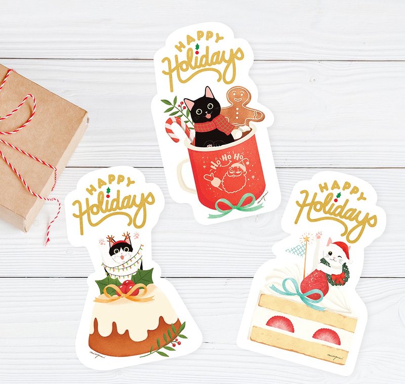 Missquai Meowy Christmas - Happy Holidays! - การ์ด/โปสการ์ด - กระดาษ 