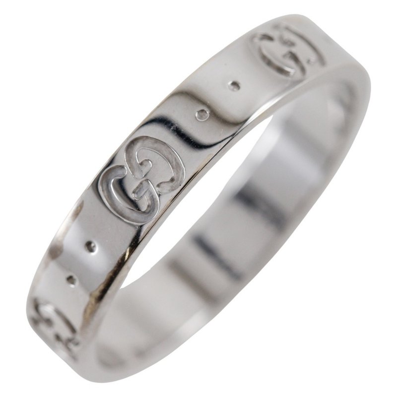 【日本直送】グッチ GUCCI アイコン 17号 リング・指輪 K18WG 約3.9g ユニセックス【中古】 - 戒指 - 貴金屬 銀色
