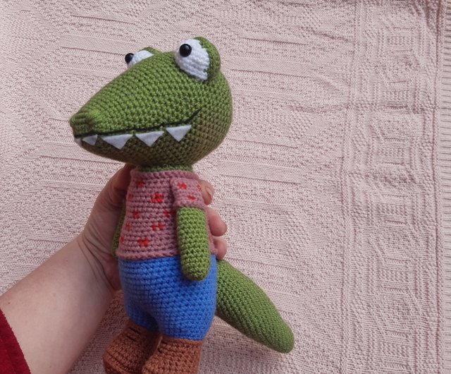 手編み ワニ ぬいぐるみ 動物 ぬいぐるみ あみぐるみ ニット ギフト