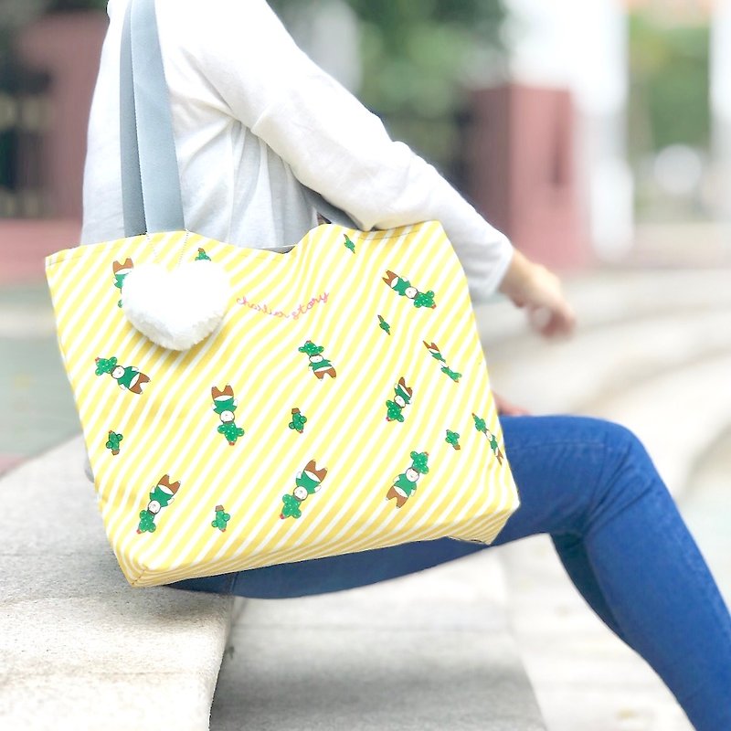 肥仔樂 ToteFat ( totebag ) 黃色斜紋帆帶購物袋 - 側背包/斜背包 - 其他材質 黃色