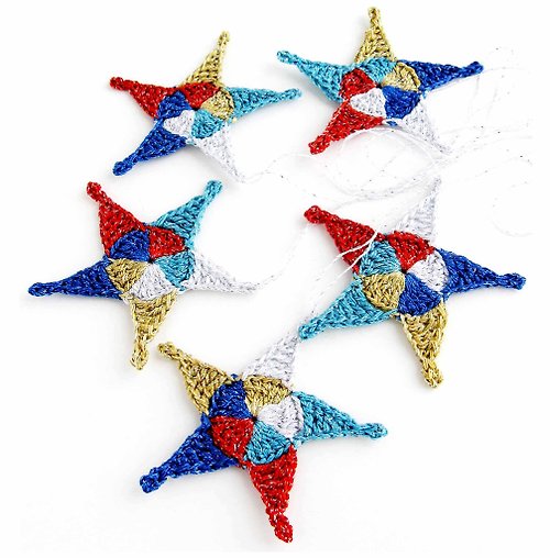 CrochetGiftsShop Crochet Pattern Christmas Star Ornament. Decor for home walls windows.