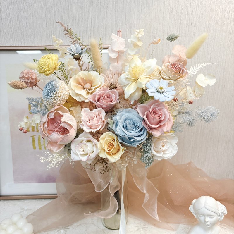 【永生捧花】糖果可愛色系婚禮捧花 乾燥花 婚禮 yuflorist - 乾燥花/永生花 - 植物．花 多色