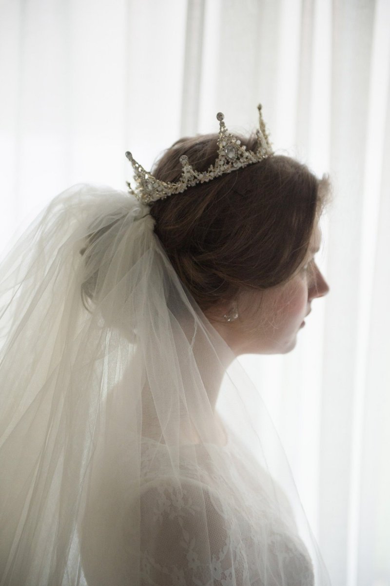 經典水晶矮皇冠 新娘頭飾 蛋糕裝飾 - 髮夾/髮圈 - 其他材質 