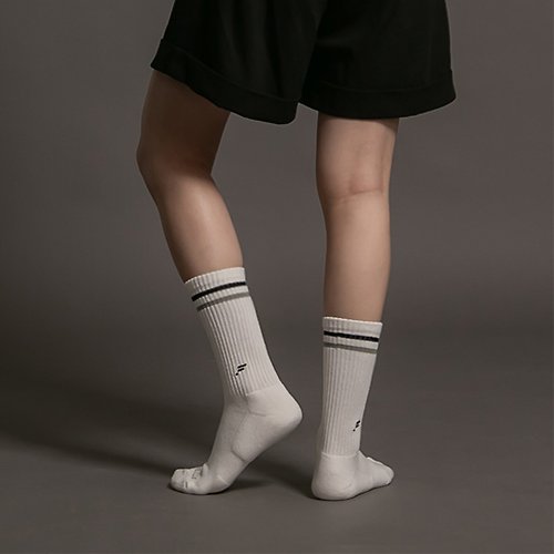 FOOTER 忠峰霖纖維科技有限公司 【FOOTER】復古線條運動氣墊襪(女-K184M)