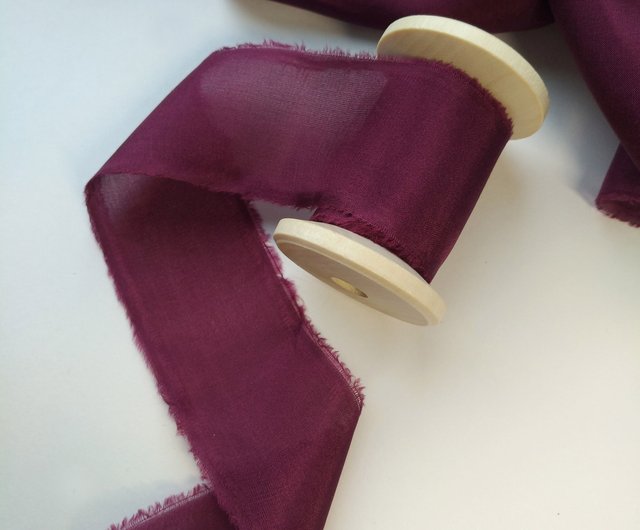 Deep Red Silk Ribbon / Hand Dyed Silk ribbon on Wood Spool - Shop  KrasnovaSilk Gift Wrapping & Boxes - Pinkoi