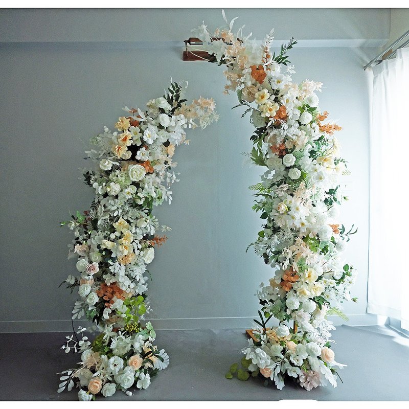 Wedding Arrangement-Ox Horns Arch Style Column Arrangement Schedule Booking-Morning Dew on the Earth - Other - Plants & Flowers 