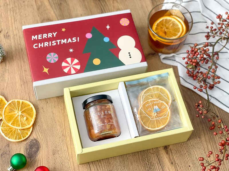 【88折免運 | 交換禮物】果醬 + 甜橙果乾 禮盒 | 獨家聖誕禮盒 - 果醬/抹醬 - 新鮮食材 紅色