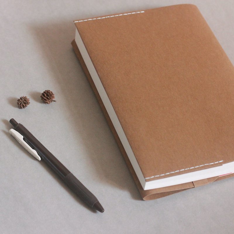 A5 novel book jacket-washed kraft paper-typed/plain - สมุดบันทึก/สมุดปฏิทิน - กระดาษ สีนำ้ตาล