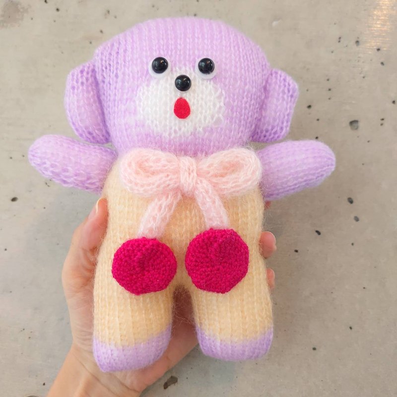 Plush toy, Amigurumi, Pip the Koala, handmade, one-of-a-kind - Stuffed Dolls & Figurines - Wool Purple