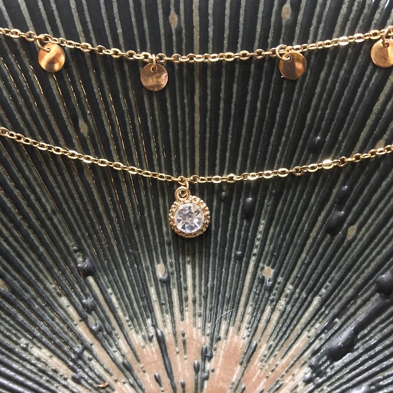 [Da Da Daily] Minimalism double layer gold choker/necklace - สร้อยคอ - โลหะ สีทอง