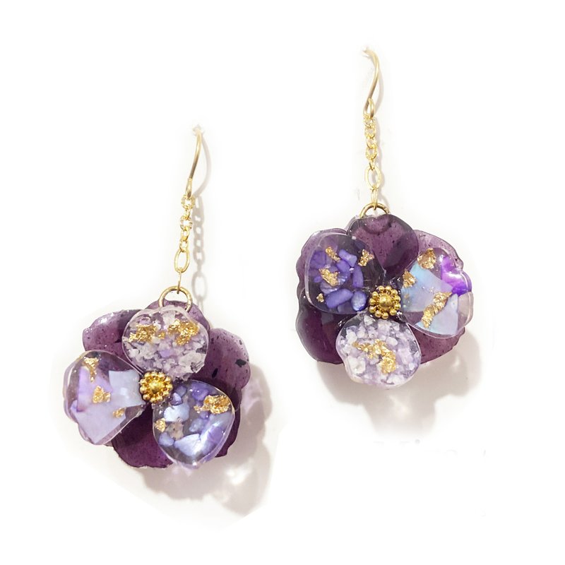 客製賣場所有這款花朵耳環雙面垂墜歡迎詢問(可改夾) - 耳環/耳夾/耳骨夾 - 樹脂 多色