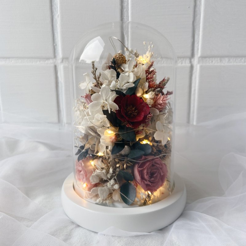 Preserved flower Christmas tree glass cup - Dried Flowers & Bouquets - Plants & Flowers White