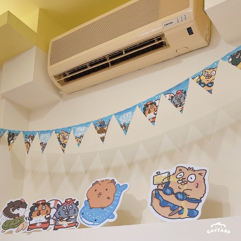 夏日海洋三角旗 天竺鼠 - 壁貼/牆壁裝飾 - 其他人造纖維 