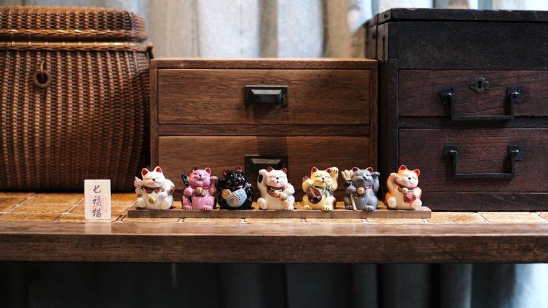 幸運七福貓 - 擺飾/家飾品 - 陶 