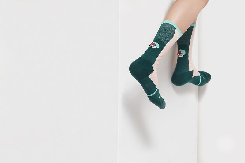 PEEK-A-BOO : Peek a boo Bistro Green | Socks | Mens Socks | Womens Socks - ถุงเท้า - ผ้าฝ้าย/ผ้าลินิน สึชมพู